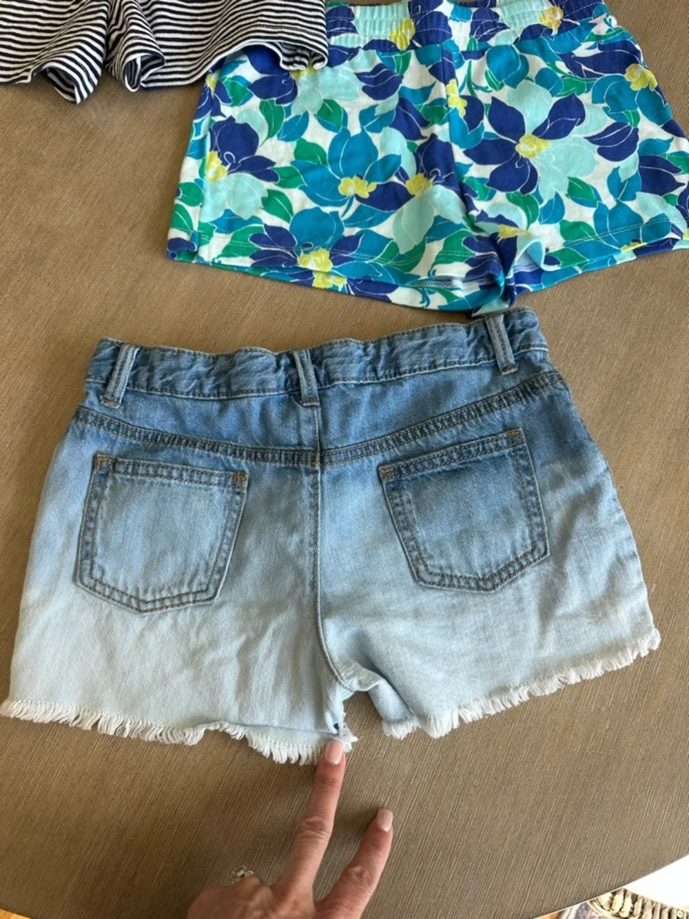 Girls Gymboree summer romper and short lot 10 Yellow, Navy, Blue, Denim nwt